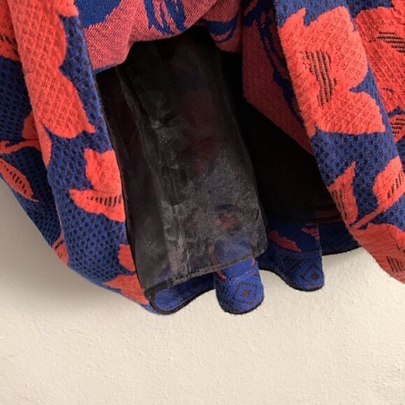 Anthropologie HD in Paris geometric fit and flare dress with floral overlay - Picture 9 of 10